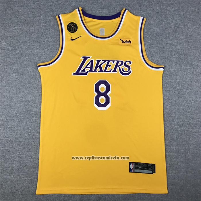 Camiseta Los Angeles Lakers Kobe Bryant #8 24 Amarillo